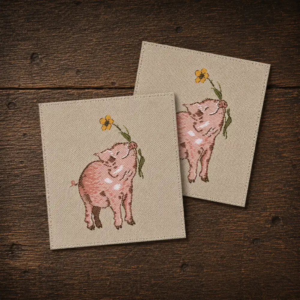 acufactum webetikett patch schweinchen