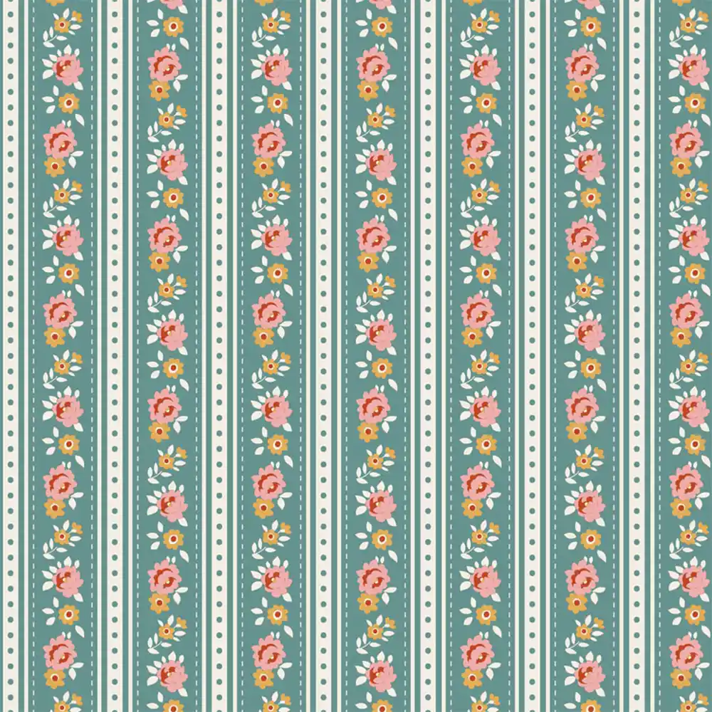 tilda baumwollstoff agnes teal 100690