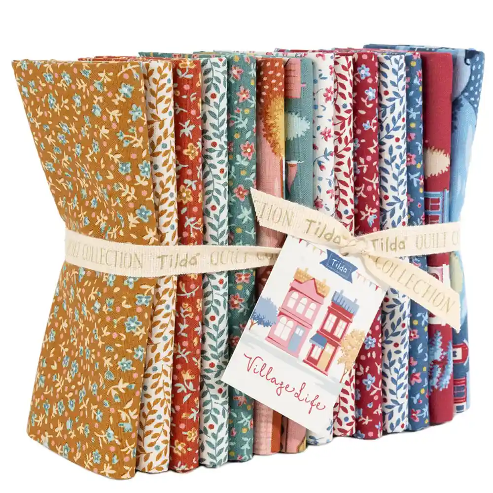 tilda village life fat quarter bundle blenders extras 300278